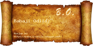 Babaji Odiló névjegykártya