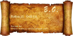Babaji Odiló névjegykártya